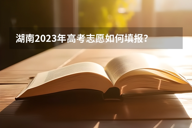 湖南2023年高考志愿如何填报？