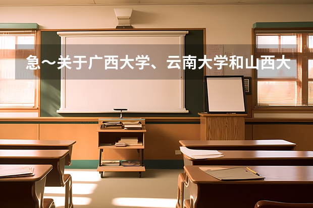 急～关于广西大学、云南大学和山西大学，该怎么选择