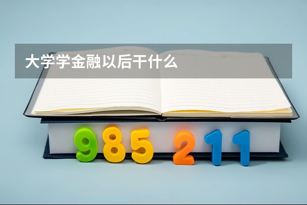 大学学金融以后干什么