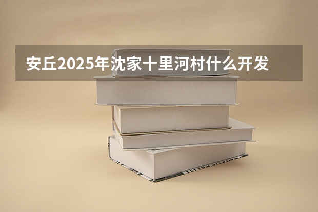 安丘2025年沈家十里河村什么开发